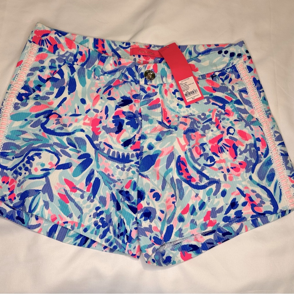 Lilly Pulitzer Callahan Shorts w lace Shorts sz 4 breakwater party wave NWT